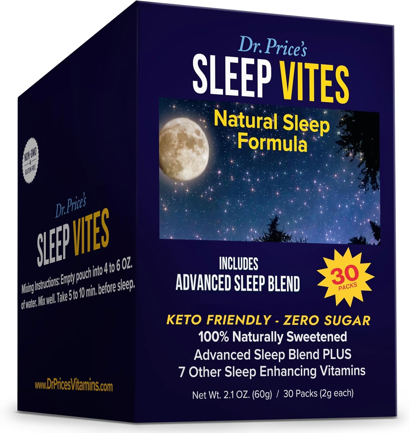 Dr. Price’s Natural Sleep Aid Powder – Berry-Citrus, 30 Packs | Sleep Powder Drink Mix with Magnesium, Microdose Melatonin & Tryptophan | Sleep Support for Adults | Doctor-Formulated, Made in USA - Maple Wellness Supplements
