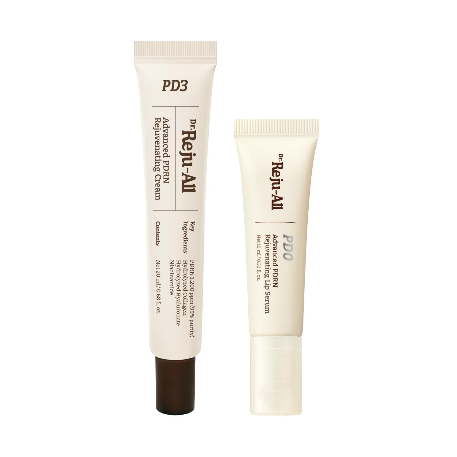 Dr. Reju-All PDRN Glow Skin & Lip Duo: Advanced PDRN Rejuvenating Cream + Advanced PDRN Rejuvenating Lip Serum - Face Moisturizer & Lip Balm for Radiance & Hydration, Korean Anti-Aging Skin Care - Maple Wellness Supplements