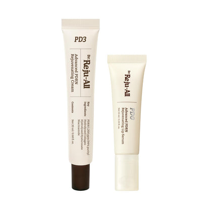Dr. Reju-All PDRN Glow Skin & Lip Duo: Advanced PDRN Rejuvenating Cream + Advanced PDRN Rejuvenating Lip Serum - Face Moisturizer & Lip Balm for Radiance & Hydration, Korean Anti-Aging Skin Care - Maple Wellness Supplements