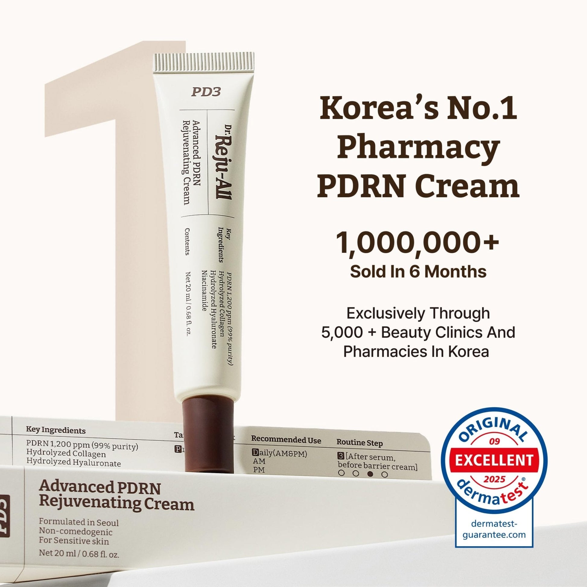 Dr. Reju-All PDRN Rejuvenating Cream – Rejuall PDRN Face Moisturizer – Optimal 1200ppm for Glass Skin & Plumping - Maple Wellness Supplements