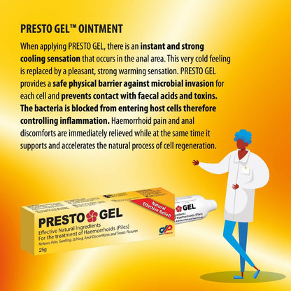 DR. SCHAVIT Presto Gel for Internal and External Hemorrhoids (Piles). A Natural Hemorrhoid Treatment Hemorrhoid Cream. Immediate Relief 25gr - Maple Wellness Supplements