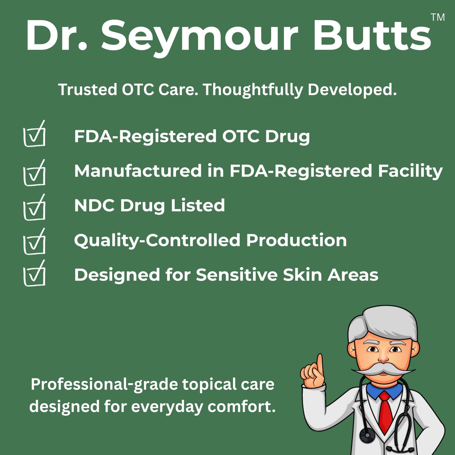Dr. Seymour Butts Hemorrhoid Ointment – Lidocaine 5% Pain Relief for Burning, Itching & Irritation | External Hemorrhoid Care with Witch Hazel, Aloe & Botanical Support - Maple Wellness Supplements