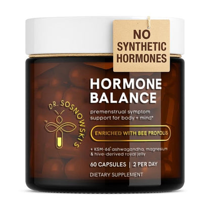 Dr Sosnowski's Hormone Balance | Multivitamin for Women to Support Hormonal Regulation, Energy, Mental Clarity & Skin | Bee Propolis, Ashwagandha, Dong Quai, Magnesium, B6 Vitamins | 60 Capsules - Maple Wellness Supplements