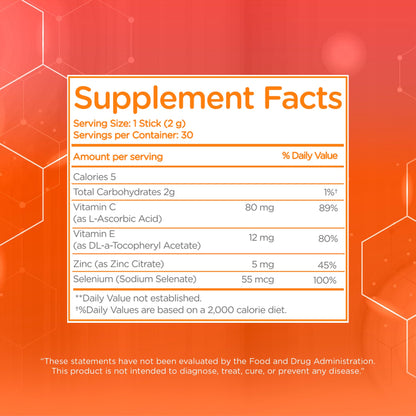 Dr. T On-the-go Packs – Immune System Formula – No Water Needed, Direct-to-Mouth – with Vitamins C, E, Zinc & Selenium – Supports Daily Wellness, Vitality & Overall Health – Orange, 30 Packs - Maple Wellness Supplements