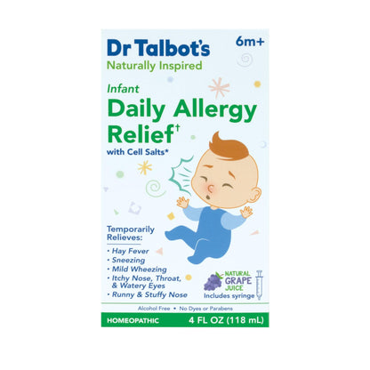 Dr. Talbot's Infant Daily Allergy Relief Liquid Medicine, Naturally Inspired for Babies, Includes Syringe, Grape Juice Flavor, Purple, 4 Fl Oz - Maple Wellness Supplements