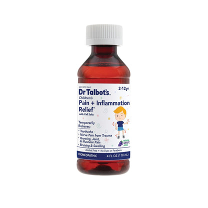 Dr. Talbot's Pain + Inflammation Relief Liquid Medicine for Children, Includes Dosage Cup, Grape Juice Flavor, 4 Fl Oz (Packaging May Vary) - Maple Wellness Supplements