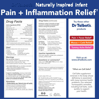 Dr. Talbot's Pain + Inflammation Relief Liquid Medicine for Children, Includes Dosage Cup, Grape Juice Flavor, 4 Fl Oz (Packaging May Vary) - Maple Wellness Supplements