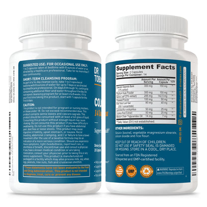 Dr. Tobias Colon Cleanse - Constipation Relief & Gut Health Support for Women & Men | 14 Day Colon Cleanser for a Gentle Colon Detox - Maple Wellness Supplements