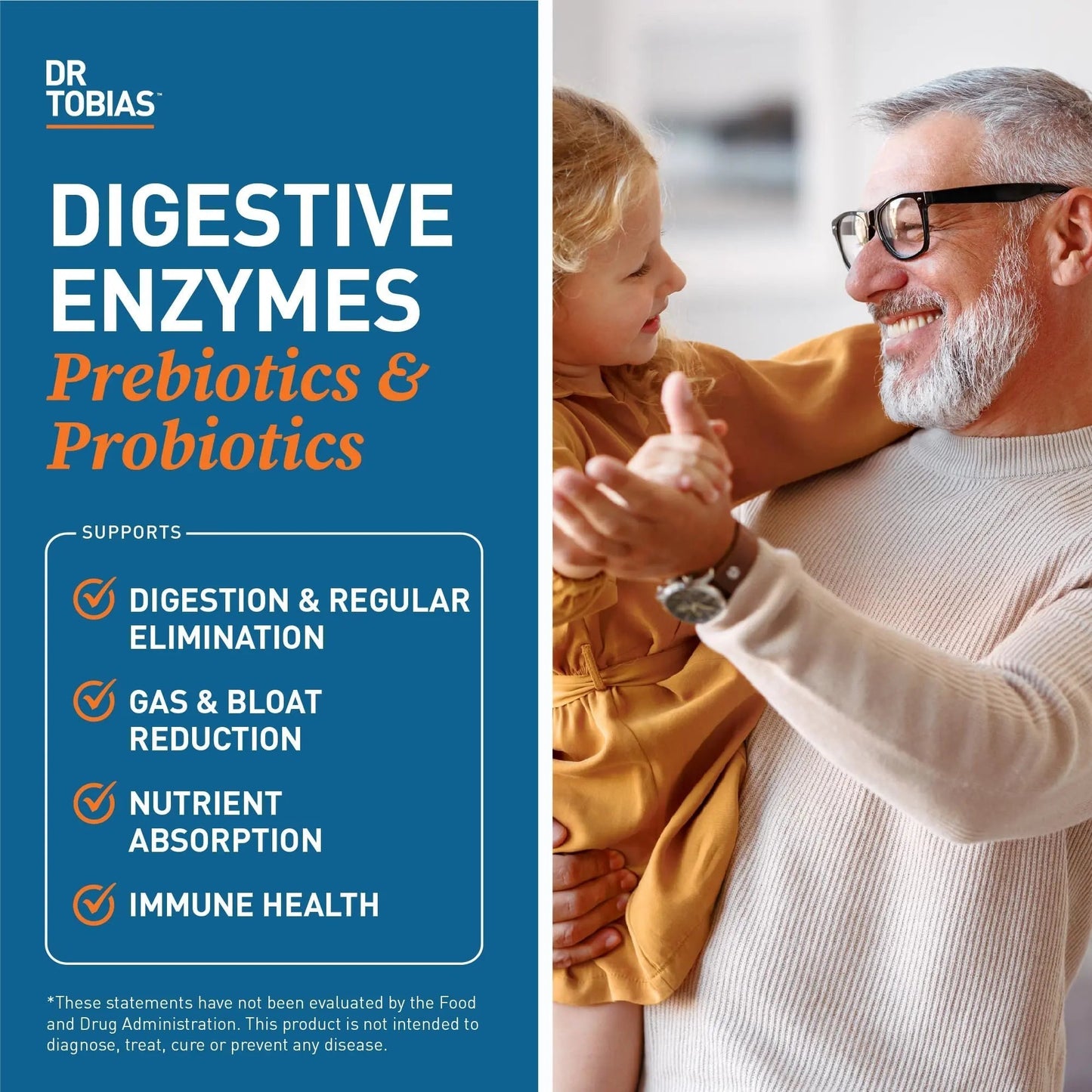 Dr. Tobias Digestive Enzymes with Probiotics, Prebiotics and Postbiotics Bromelain, Amylase, Lipase, for Better Digestion & Immune Function, 60 Capsules, 30 Servings (2 Daily) - Maple Wellness Supplements