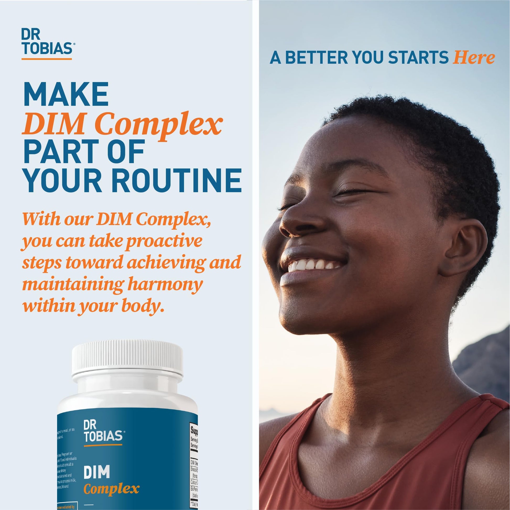 Dr. Tobias DIM Complex, Hormone Balance for Women & Men, DIM Supplement with BioPerine, Broccoli Extract & Calcium D-Glucarate Estrogen Detox Balance Complex, Non-GMO, Vegan, 60 Capsules - Maple Wellness Supplements