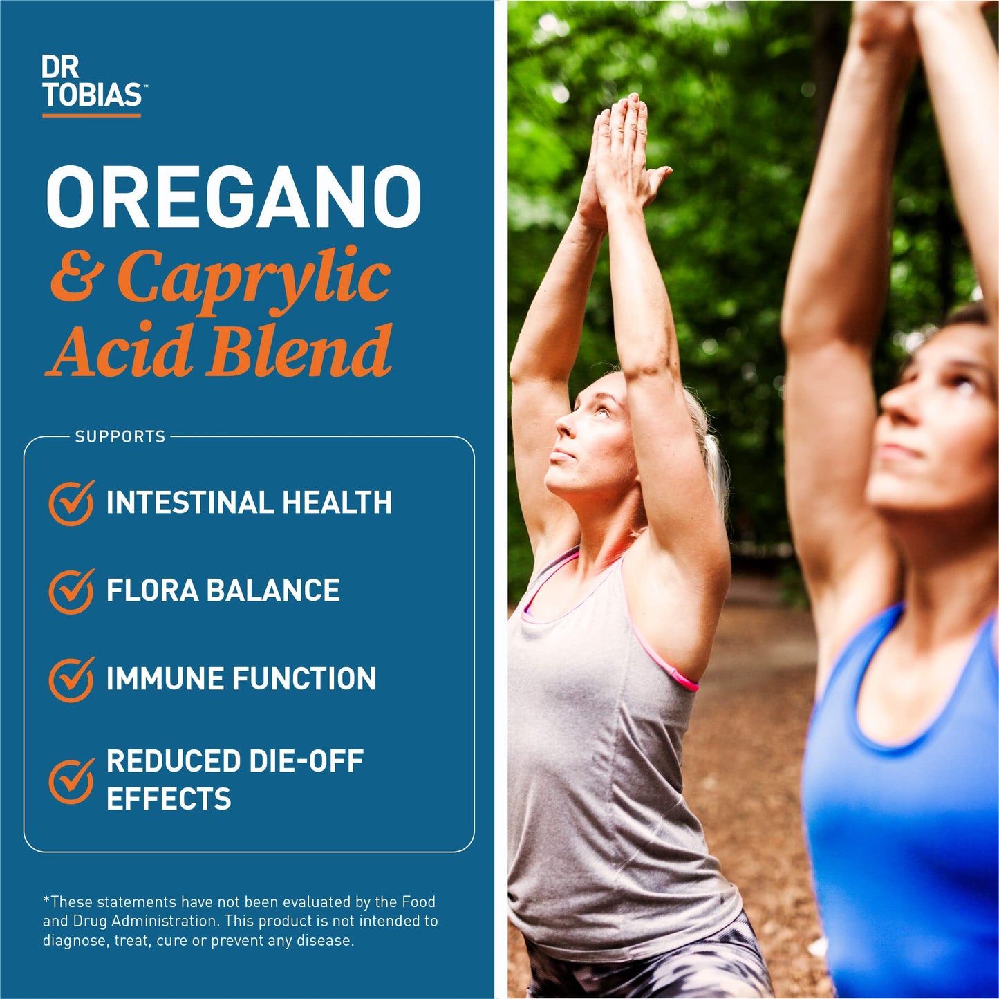Dr. Tobias Lung Health and Oregano & Caprylic Acid Blend, Supports Lung Cleanse & Detox, Intestinal Health, Immune Support with Prebiotics & Herbs for Women & Men - Maple Wellness Supplements