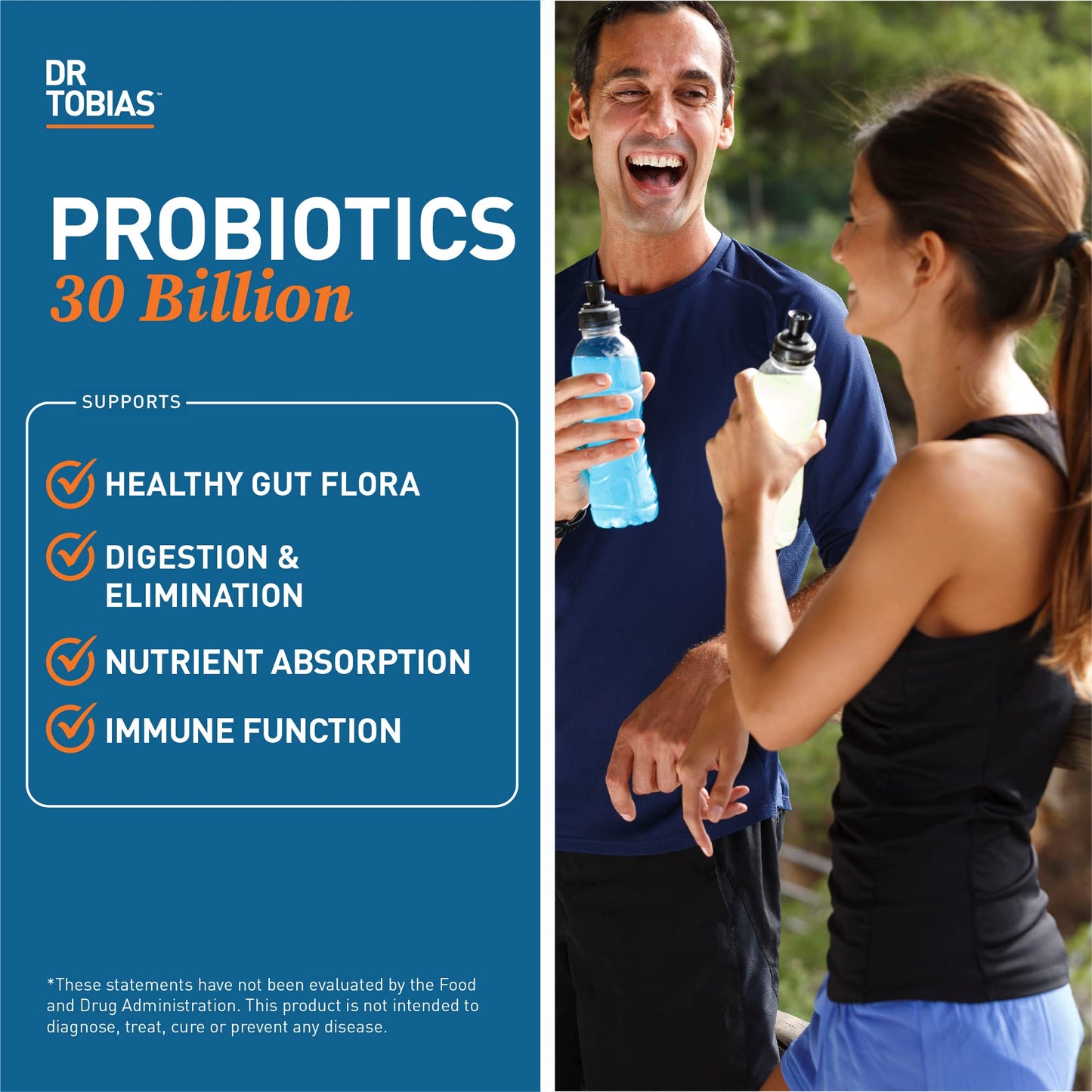 Dr. Tobias Probiotics 30 Billion, 10 Strains, 30 Billion CFU's, Targeted Release Probiotics for Women & Men, Supports Digestive Health, Shelf-Stable, - Maple Wellness Supplements