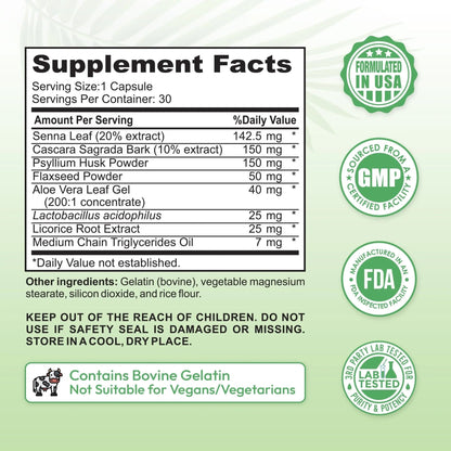 Dr Vitz 15 Day Colon Cleanse for Women – Natural Detox Pills with Herbs, Fiber & Probiotics – Bloating & Constipation Relief, Weight Loss & Gut Health Reset – 30 Capsules - Maple Wellness Supplements