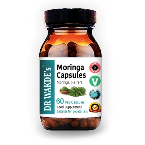 DR WAKDE'S Moringa Capsules (Moringa oleifera, 60 Veg Caps, Plant-Based Supplement, Ayurvedic Herb, All Natural, Vegan) - Maple Wellness Supplements