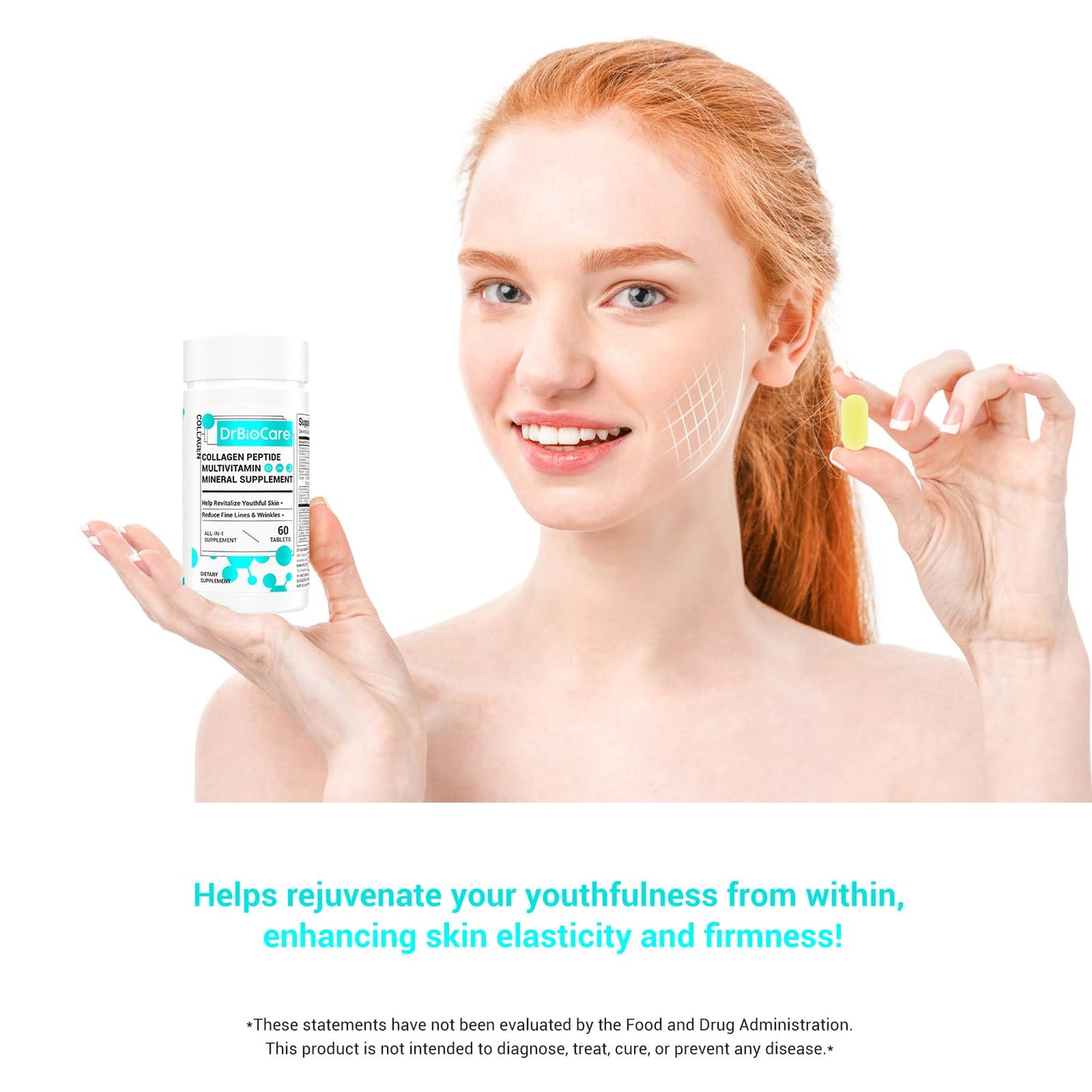 DrBioCare Collagen Peptides for Women, Beauty Vitamin & Mineral Supplement,Contains Vitamin D3, Probiotics for Women & Collagen Peptides,Vitamin B Complex,Vitamin E 180 Tablets - Maple Wellness Supplements
