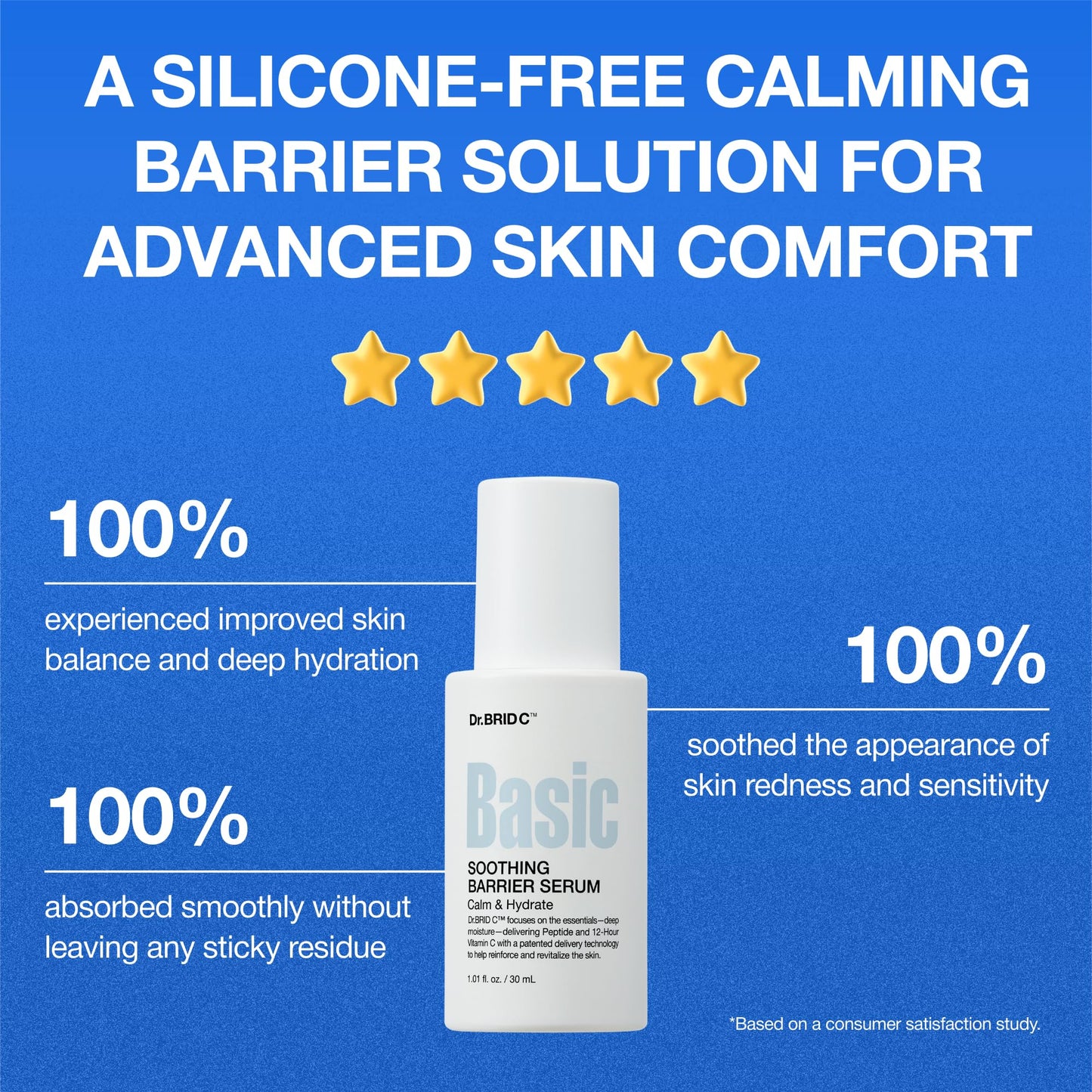 Dr.BRID C Soothing Barrier Face Serum - Instant Cooling & Calming Relief with Peptides, Cica & Microbiome, Helps Restore Barrier Resilience for Sensitive Skin, Fragrance-Free, 1.01 fl.oz. - Maple Wellness Supplements
