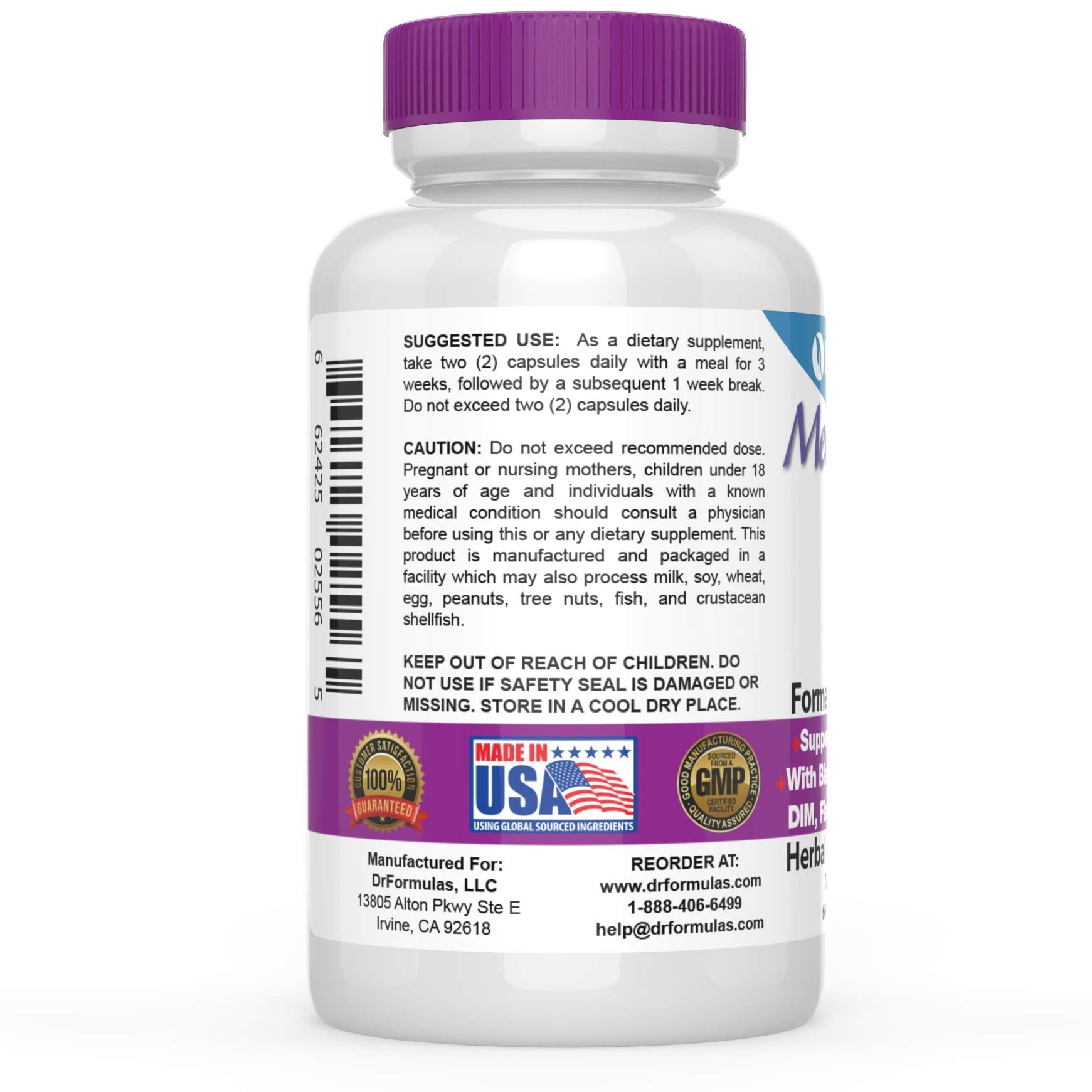 DrFormulas Menopause Supplement for Hot Flashes, Night Sweats, and Mood Swings Relief with DIM, Dong Quai, Black Cohosh, 60 Count - Maple Wellness Supplements