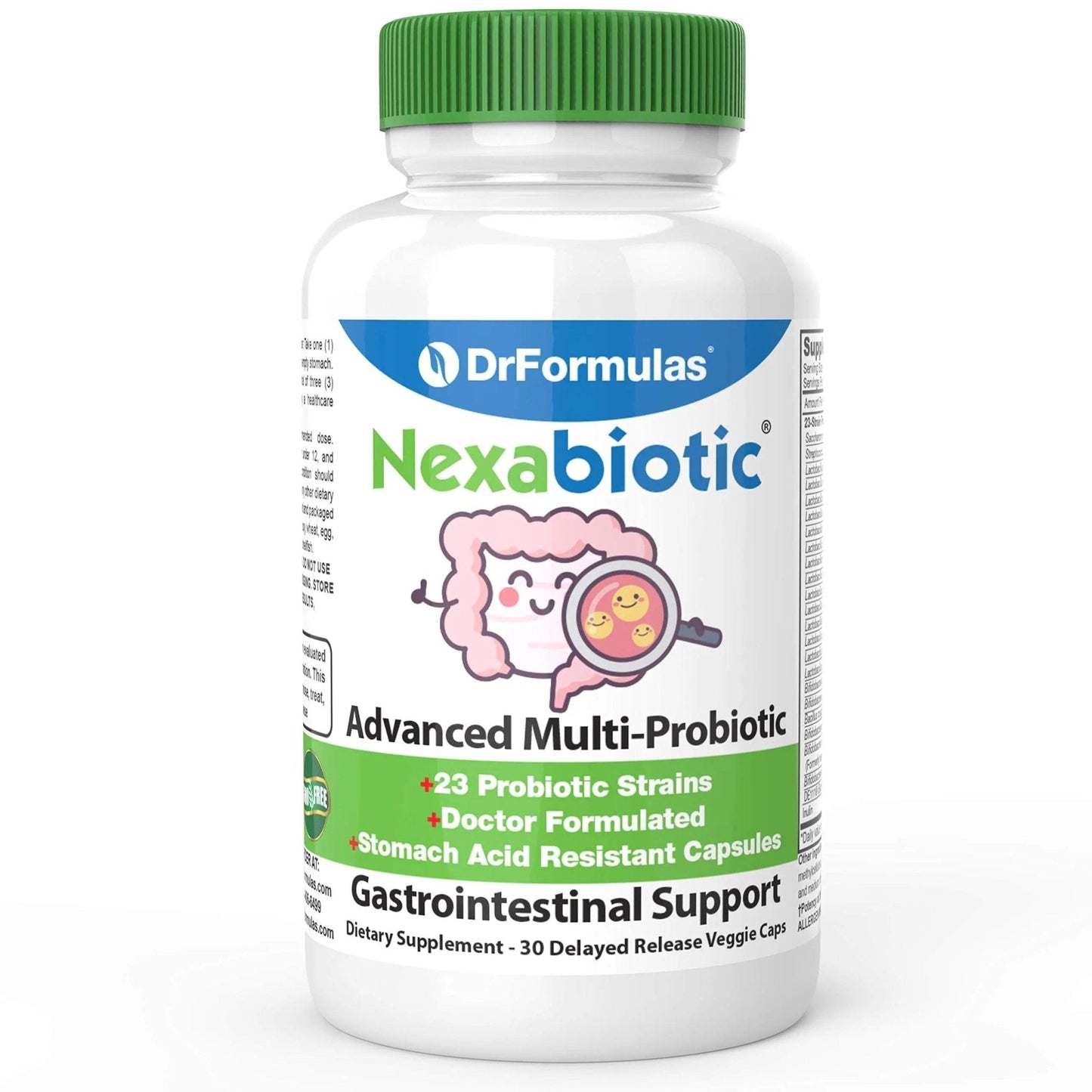 DrFormulas Nexabiotic 23 Multi Probiotic for Women and Men - Dr. formulated with Lactobacillus Acidophilus, Bifidobacterium Infantis, Saccharomyces Boulardii, 17.25 Billion CFUs - Maple Wellness Supplements