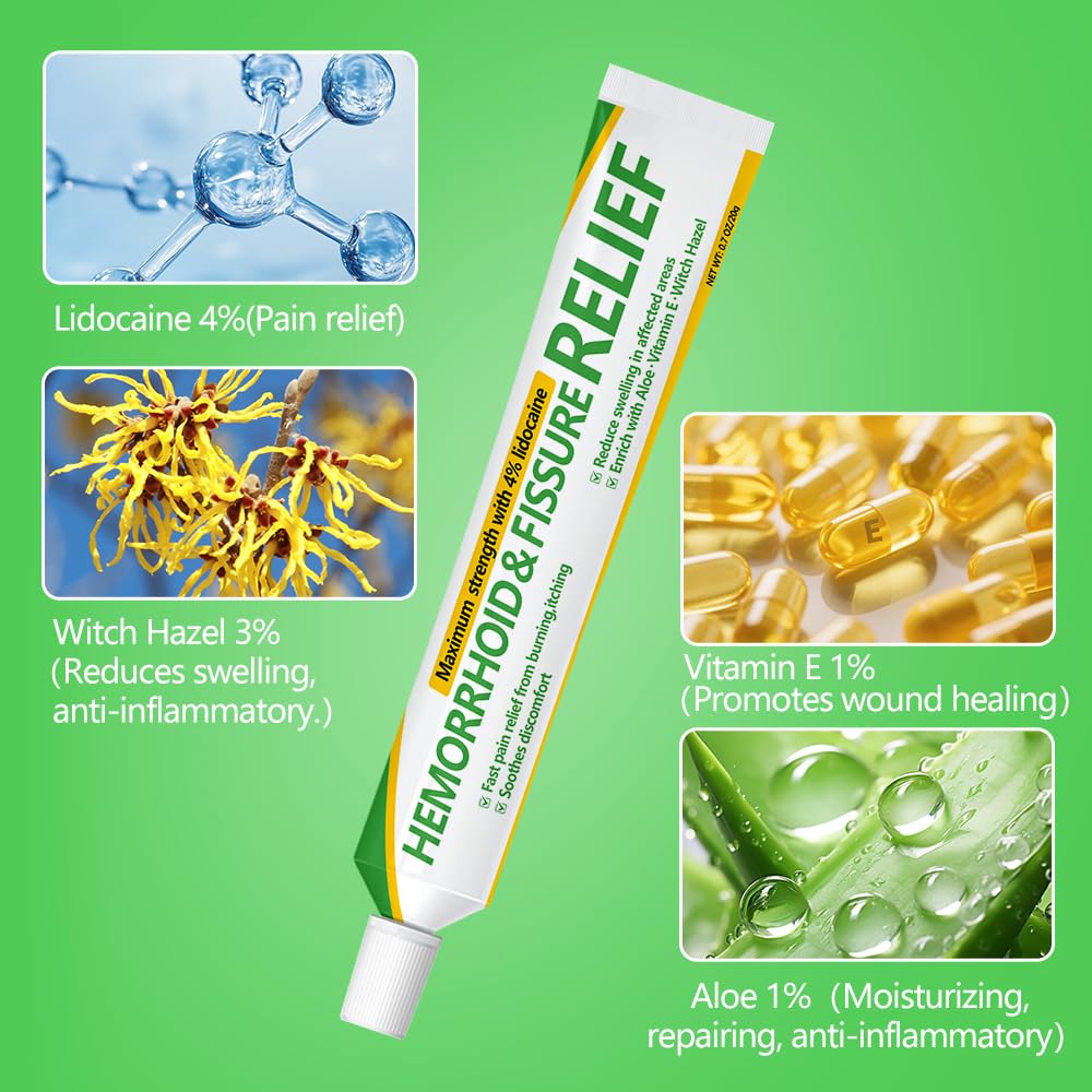 Dr.Goddyik Maximum Strength Hemorrhoid & Fissure Relief Cream Ointment with Aloe & Vitamin E - Fast Acting, Long Lasting Soothe for Itching, Burning & Fissures - Maple Wellness Supplements