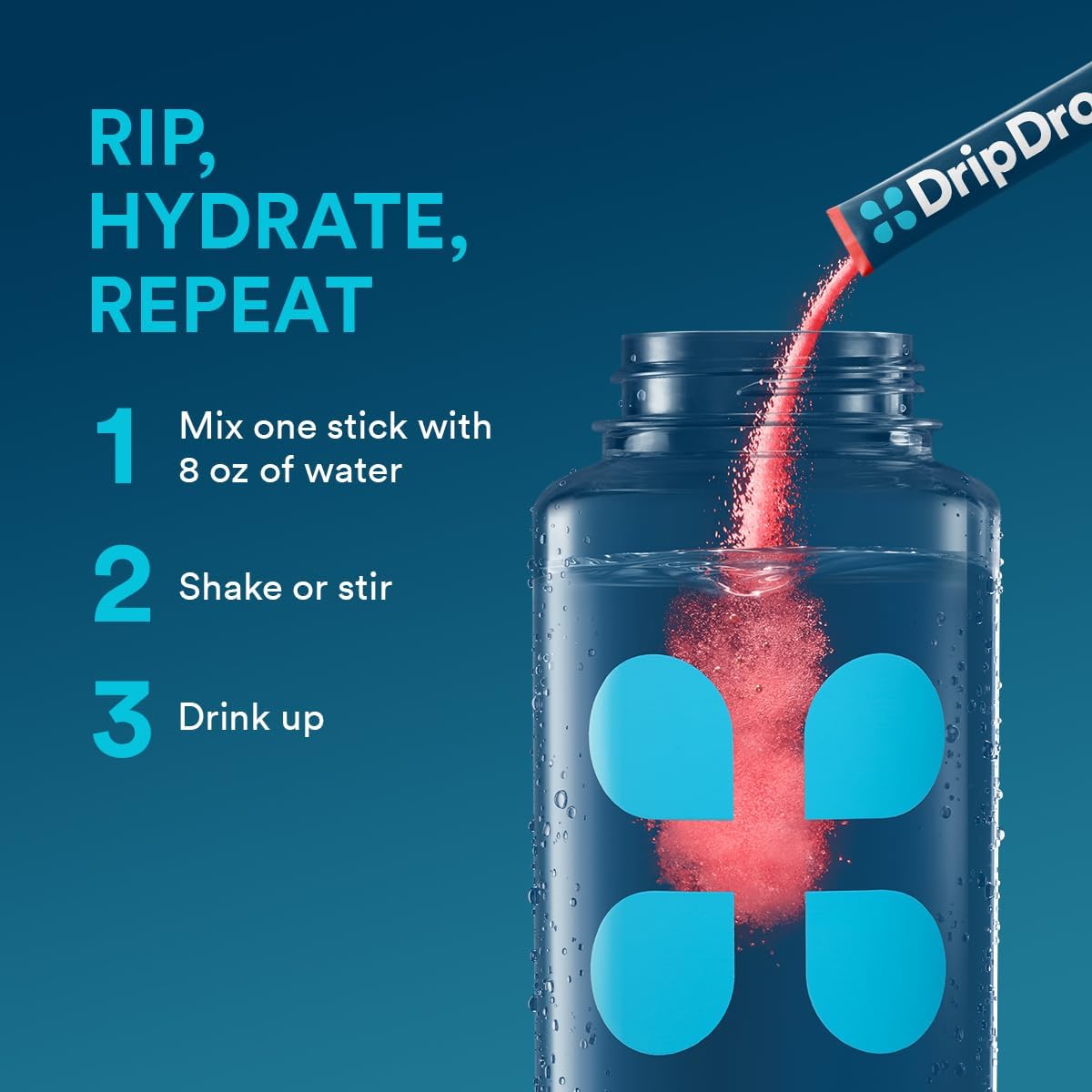 DripDrop Hydration Packets - Juicy Variety Pack - Single Serve Electrolytes Powder Drink Mix - Grape, Fruit Punch, Strawberry Lemonade, Cherry - Maple Wellness Supplements