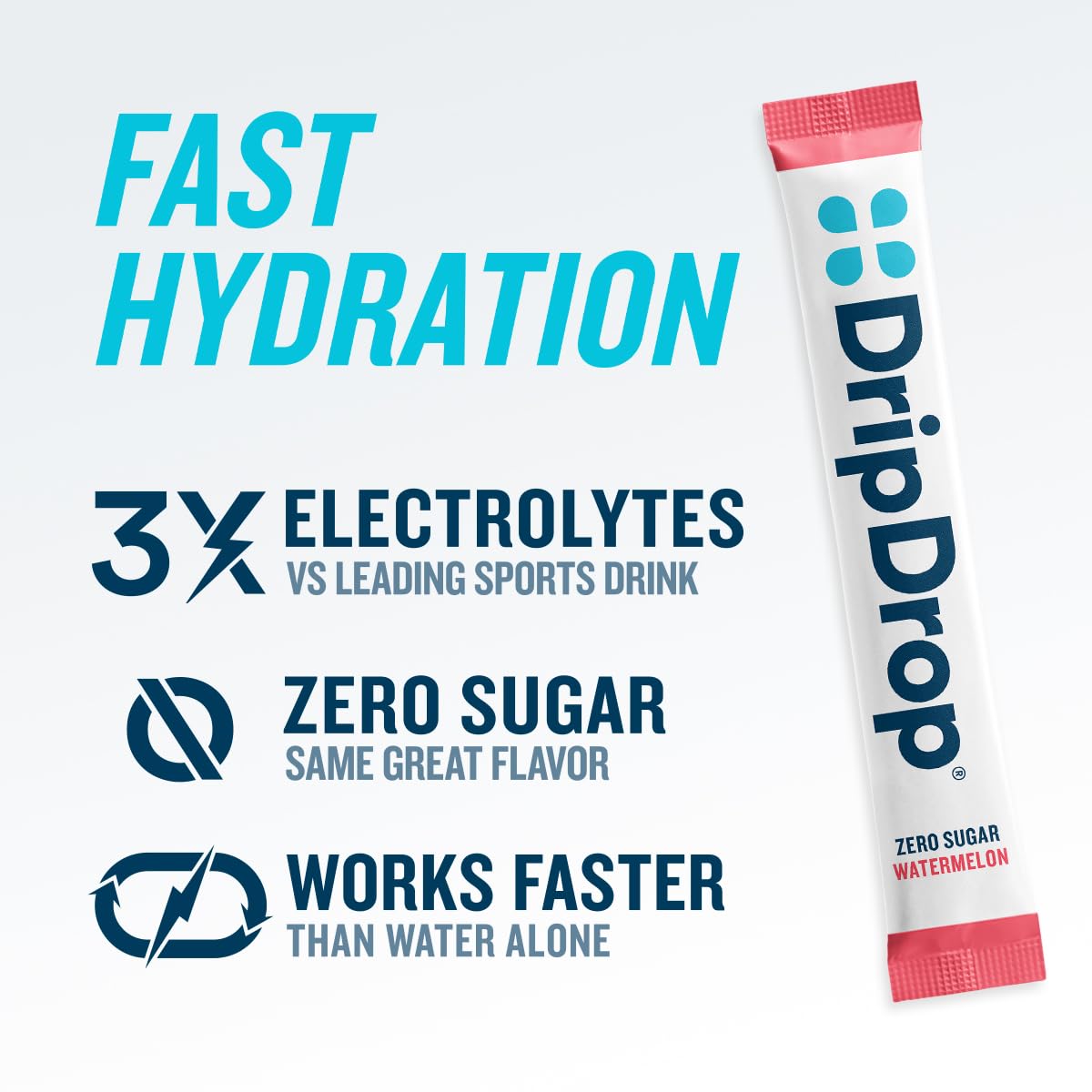 DripDrop Sugar Free Hydration Packets - Zero Classic Variety Pack - Single Serve Electrolytes Powder Drink Mix - Lemon Lime, Watermelon, Peach, Passion Fruit - Maple Wellness Supplements