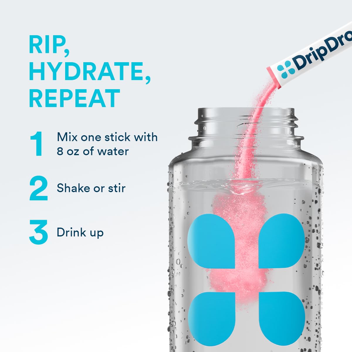 DripDrop Sugar Free Hydration Packets - Zero Classic Variety Pack - Single Serve Electrolytes Powder Drink Mix - Lemon Lime, Watermelon, Peach, Passion Fruit - Maple Wellness Supplements