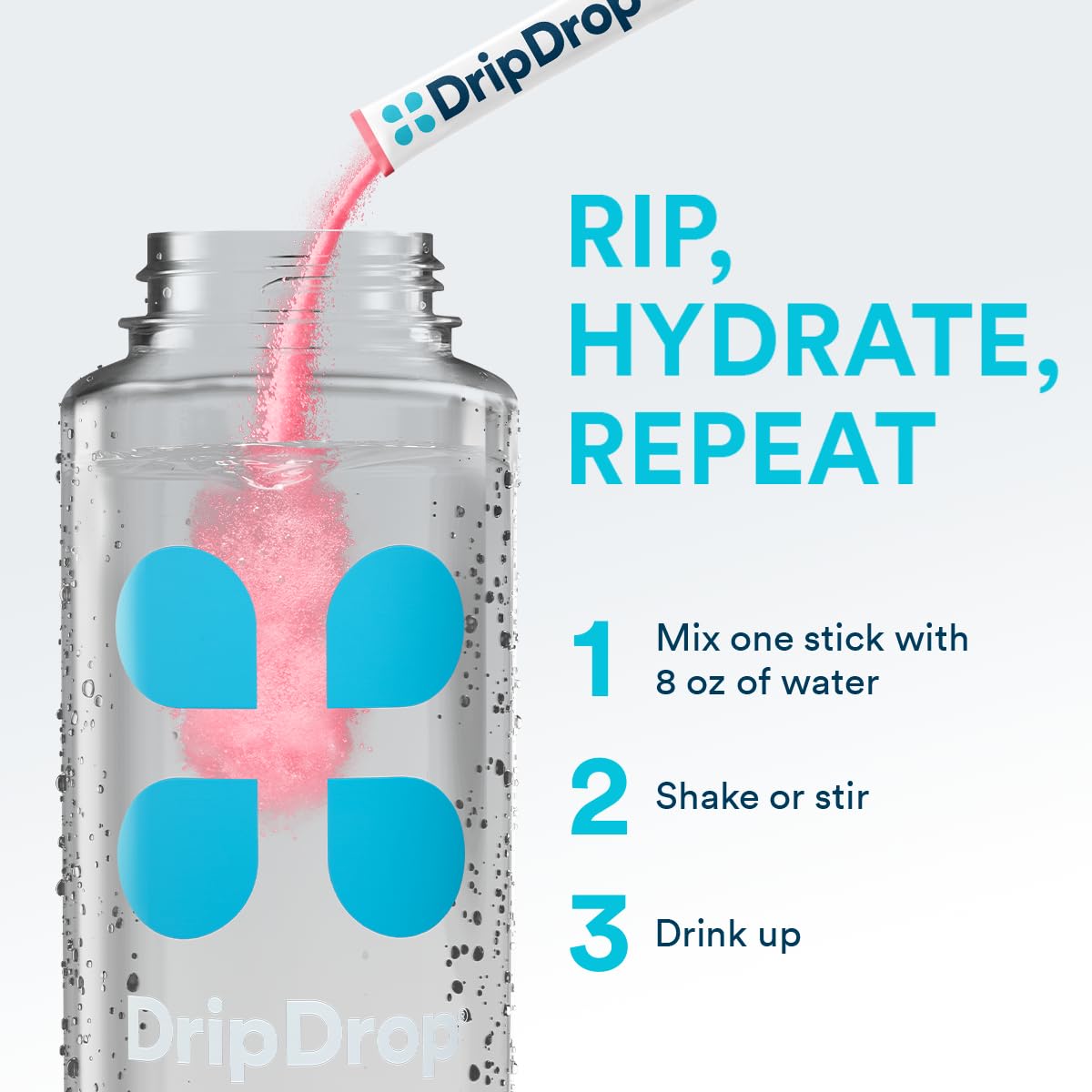 DripDrop Sugar Free Hydration Packets - Zero Classic Variety Pack - Single Serve Electrolytes Powder Drink Mix - Lemon Lime, Watermelon, Peach, Passion Fruit - Maple Wellness Supplements
