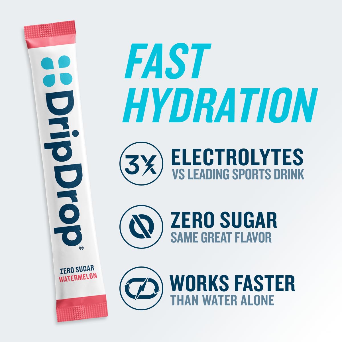 DripDrop Sugar Free Hydration Packets - Zero Classic Variety Pack - Single Serve Electrolytes Powder Drink Mix - Lemon Lime, Watermelon, Peach, Passion Fruit - Maple Wellness Supplements