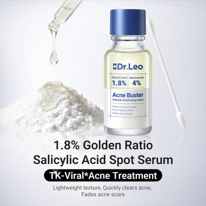 Dr.Leo 1.8% Salicylic Acid Spot Serum, Acne Treatment for Acne-Prone Sensitive Skin | Niacinamide, Fast Pimple Relief, Fades Acne Marks - Maple Wellness Supplements