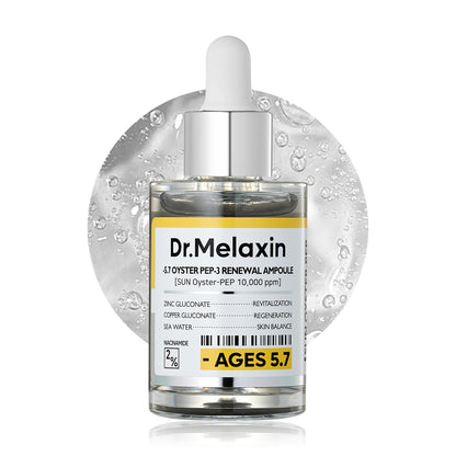 Dr.Melaxin Oyster Pep3 Renewal Ampoule for Plumping, Anti Aging, Hydrating Face | Visibly Smooth and Glowy Skin, Korean Skincare, 1.01 fl oz(30ml) - Maple Wellness Supplements