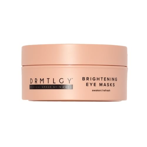 DRMTLGY Brightening Eye Masks – Biodegradable Hydrogel Under Eye Patches with Caffeine, Peptides, Hyaluronic Acid & Niacinamide - Maple Wellness Supplements