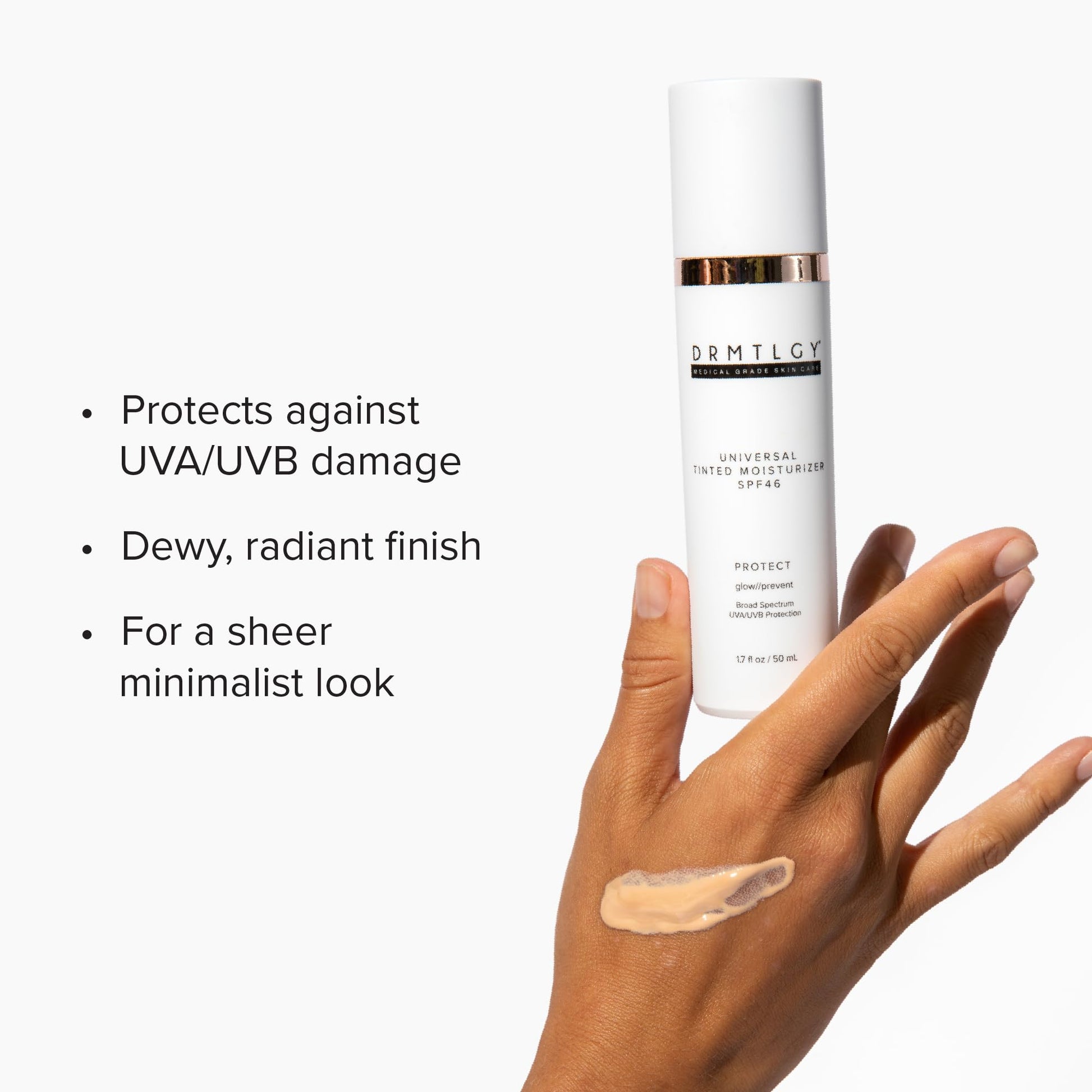 DRMTLGY Universal Tinted Moisturizer SPF 46 – Hydrating Dewy Tinted Sunscreen for Face with Zinc Oxide - Maple Wellness Supplements