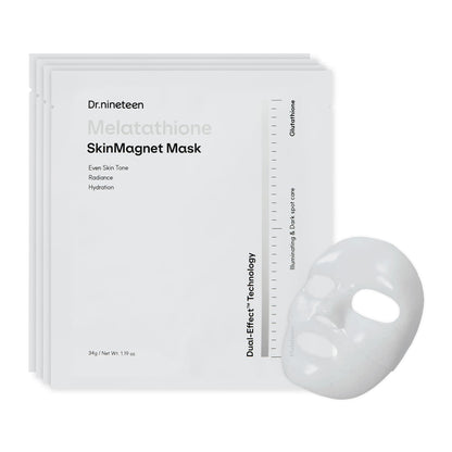 Dr.nineteen Melatathione Skin Magnet Hydrogel Mask | Melatonin + Glutathione + Vitamin Complex | Radiant & Even-Looking Skin Appearance | Korean Hydrogel Face Mask - Maple Wellness Supplements