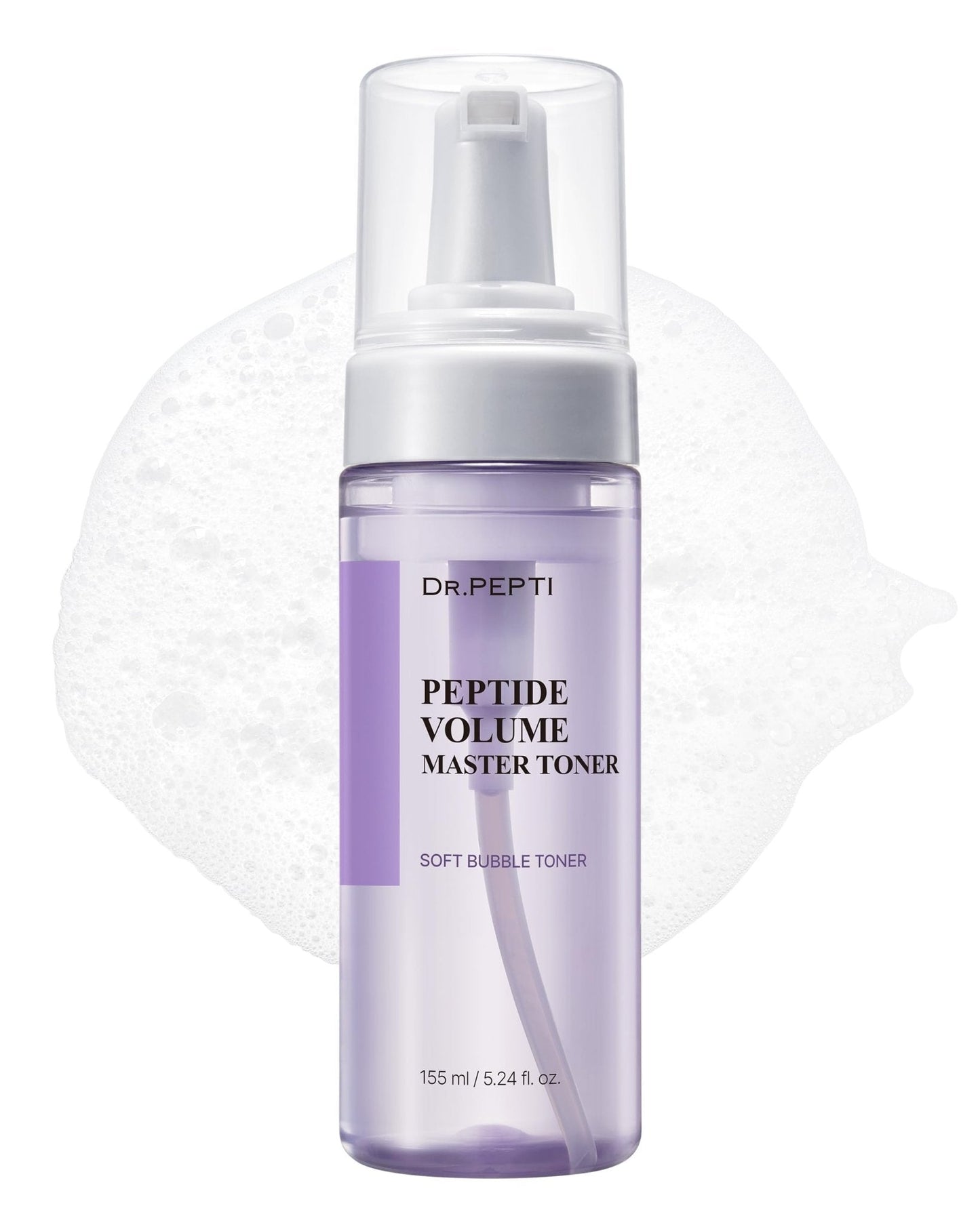 DR.PEPTI Peptide Volume Toner – 12 Peptides, Volufiline™ & 54% Centella Base – No-Drip Bubble Treatment Toner, Firming & Plumping with 8-Type Hyaluronic Acid & Collagen, 5.24 fl oz - Maple Wellness Supplements