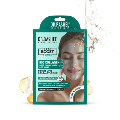 DR.RASHEL 100% Vegan Bio Collagen Deep Facial Mask Pro Boost Series | Acne Treatment & Oil Control | Quick Action 60 Minutes | 35 g / 1.23 oz - Maple Wellness Supplements