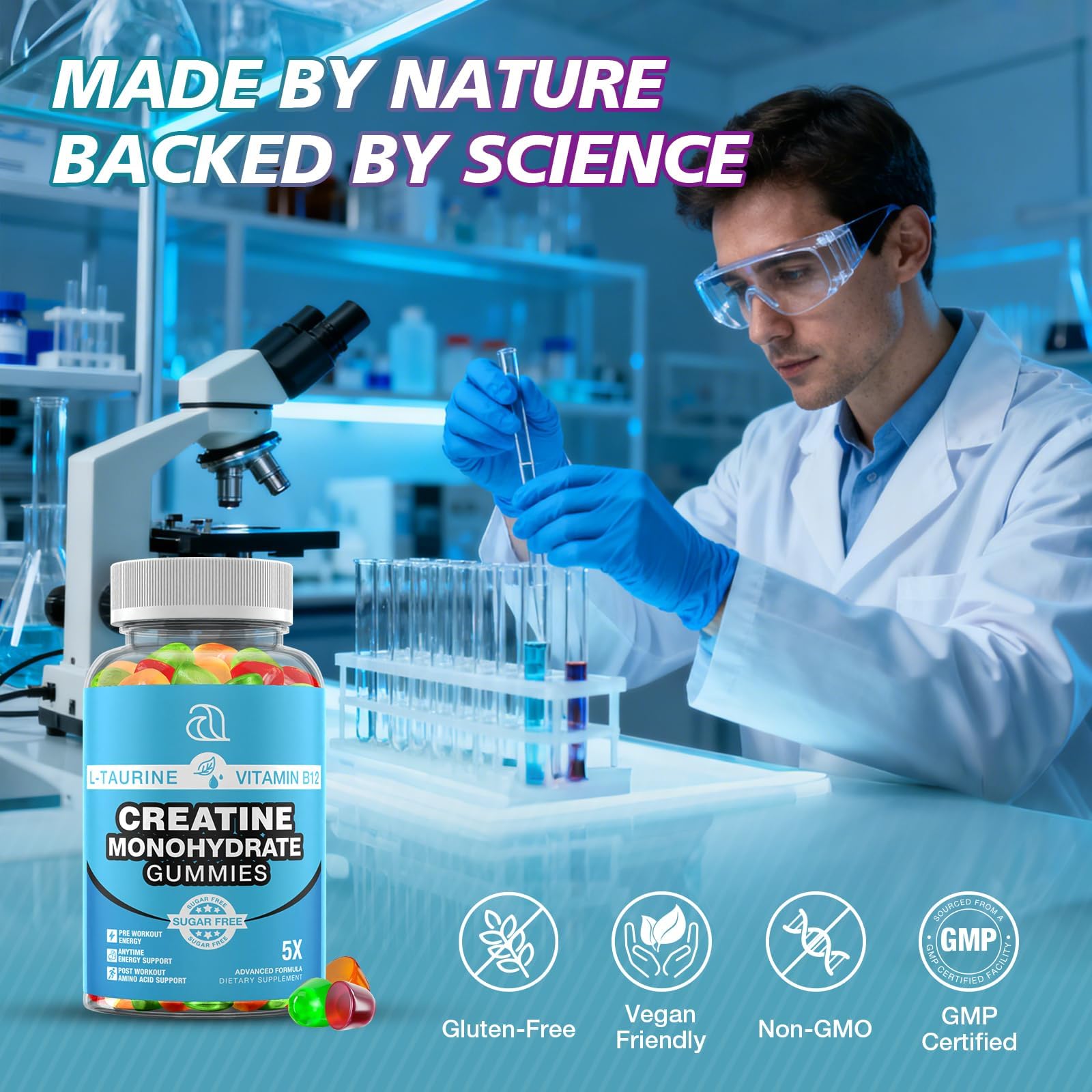 DRZIHOOCH Creatine Gummies for Women & Men - Creatine Monohydrate Gummies Tasty Chewable Supplement, Muscle Support & Energy Boost (2 Pack) - Maple Wellness Supplements