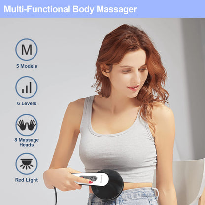 DS SAVORING Cellulite Massager with 8 Interchangeable Heads, Body Sculpting Machine for Lymphatic Drainage and Vibrating Fat Cellulite Remover, Portable and Easy to Use for Men and Women at Home - Maple Wellness Supplements