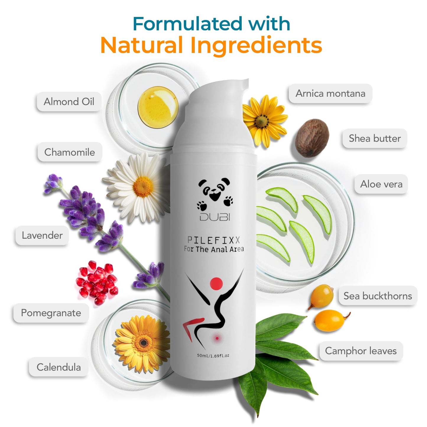 DUBI Pilefixx Hemorrhoid Treatment - Hemorrhoid Cream - Hemorrhoid & Fissure Ointment for Burning, Itching, Swelling - Hemorrhoid Symptom Treatment with Aloe - 50 Gram - Maple Wellness Supplements