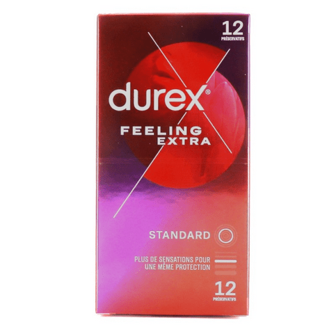 Durex Feeling Extra : 12 thin and lubricated condoms - Maple Wellness Supplements