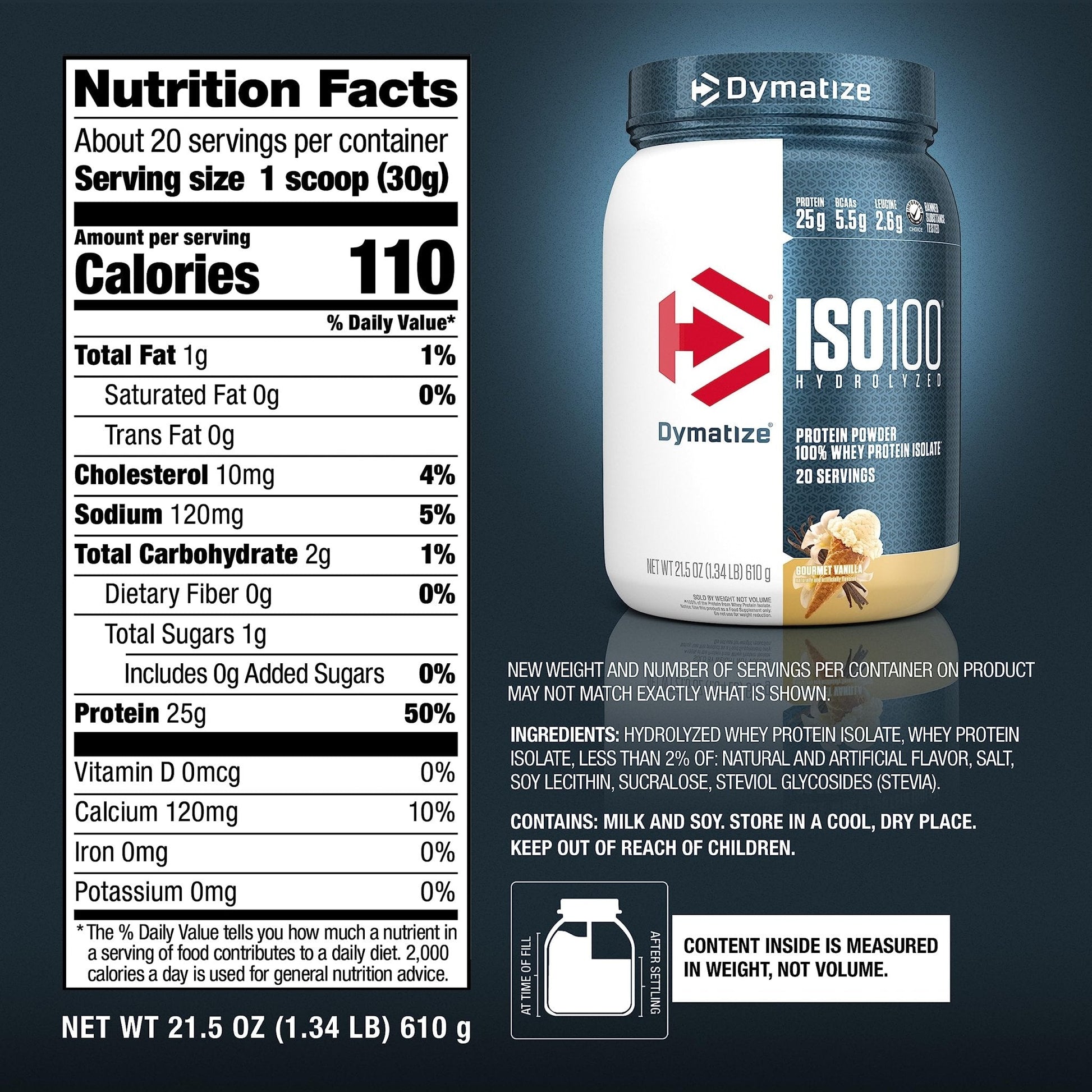 Dymatize ISO100 Hydrolyzed Protein Powder, 100% Whey Isolate , 25g of Protein, 5.5g - Maple Wellness Supplements