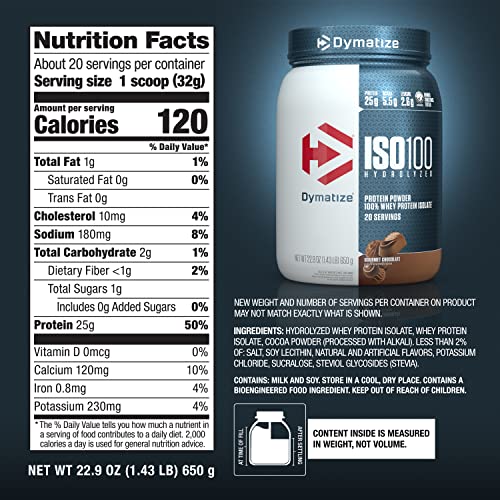 Dymatize ISO100 Hydrolyzed Protein Powder, 100% Whey Isolate , 25g of Protein, 5.5g BCA - Maple Wellness Supplements