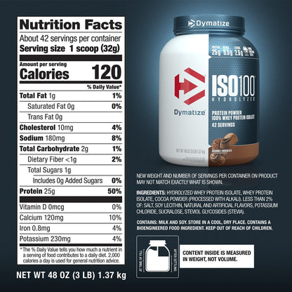 Dymatize ISO100 Hydrolyzed Protein Powder, 100% Whey Isolate Protein, 25g of Protein - Maple Wellness Supplements