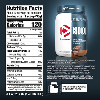 Dymatize ISO100 Hydrolyzed Protein Powder, 100% Whey Isolate Protein, 25g of Protein - Maple Wellness Supplements