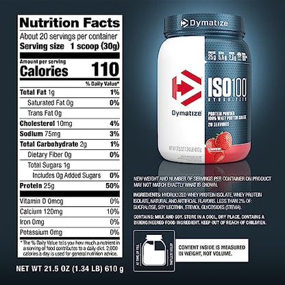 Dymatize ISO100 Hydrolyzed Protein Powder, 100% Whey Isolate Protein, 25g of Protein - Maple Wellness Supplements