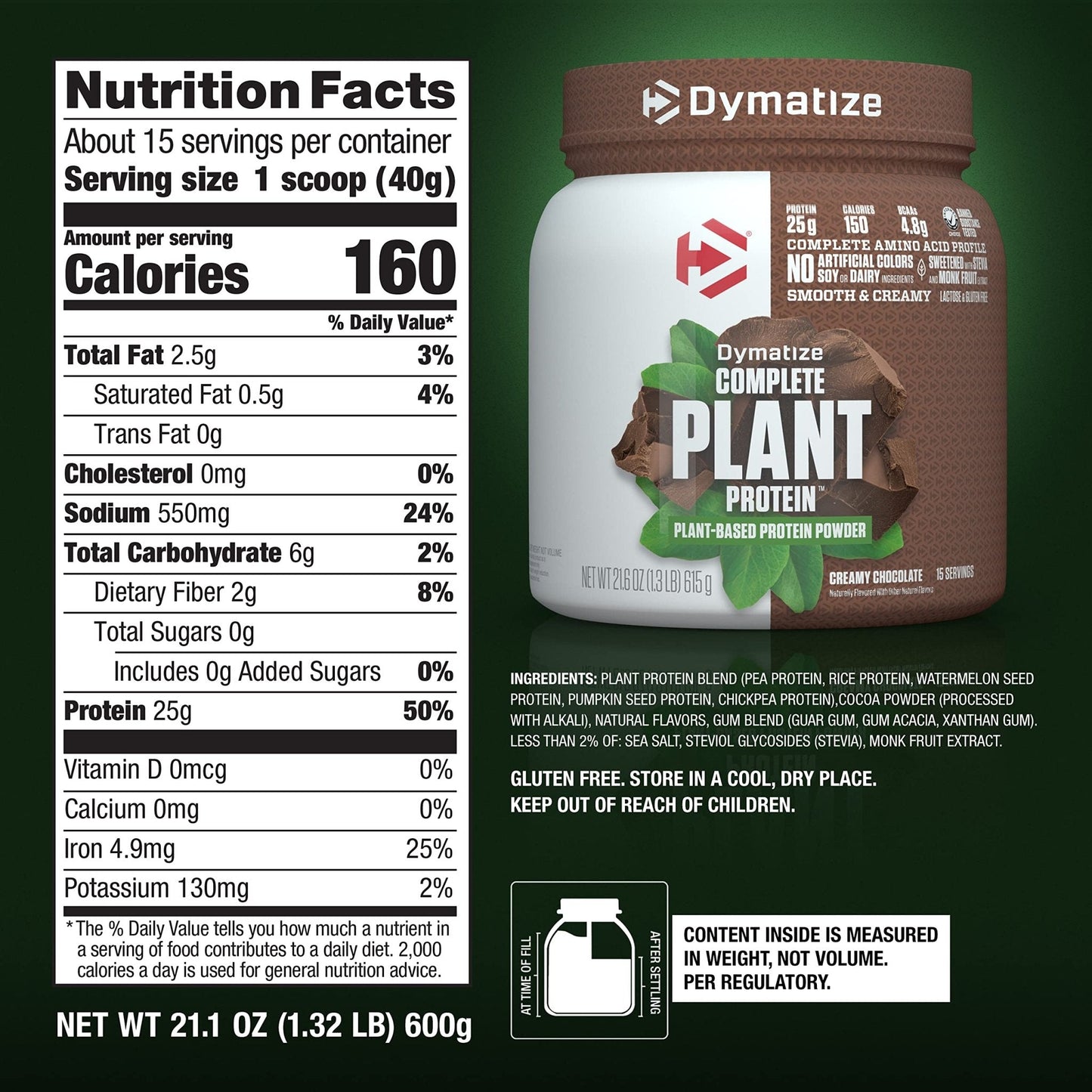 Dymatize Vegan Plant Protein, Creamy Chocolate, 25g Protein, 4.8g BCAAs, Complete - Maple Wellness Supplements