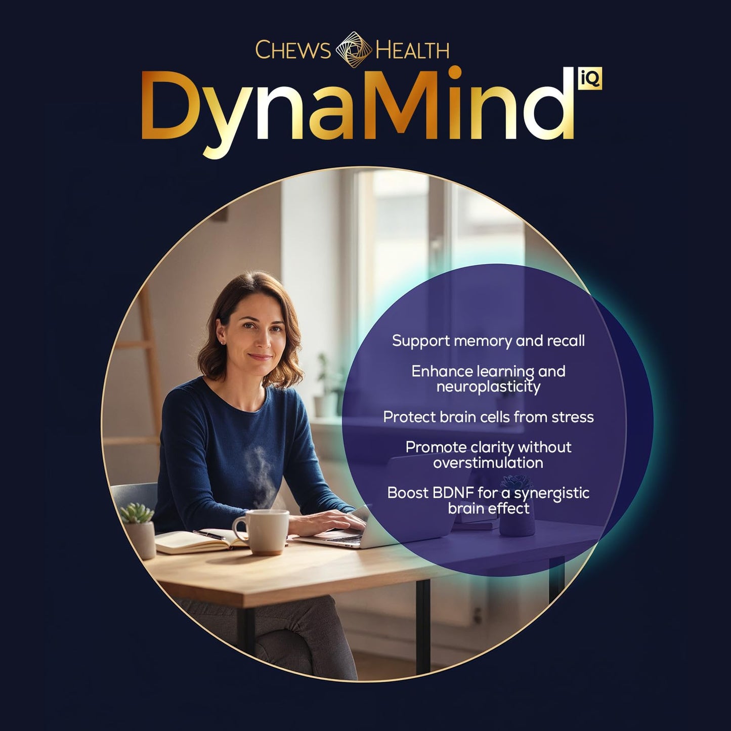 DynaMind iQ Brain Supplement for Memory and Focus for Adults - Nootropic Chews | Coffee Fruit & Mushroom Supplement Blend, Memory Focus Supplement, Caffeine Focus Pills Alternative, 30 Count - Maple Wellness Supplements