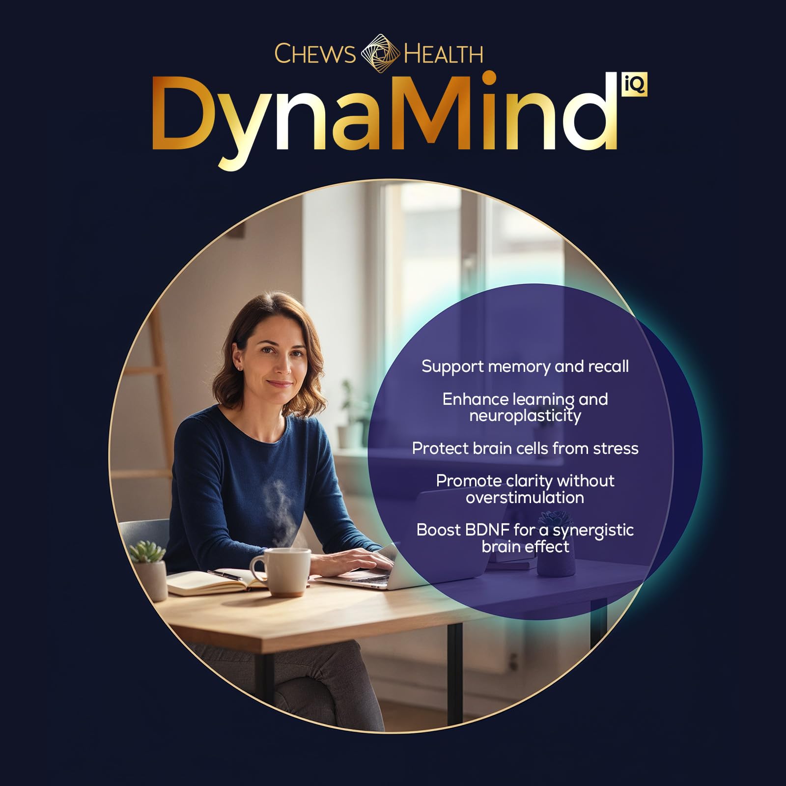 DynaMind iQ Brain Supplement for Memory and Focus for Adults - Nootropic Chews | Coffee Fruit & Mushroom Supplement Blend, Memory Focus Supplement, Caffeine Focus Pills Alternative, 30 Count - Maple Wellness Supplements