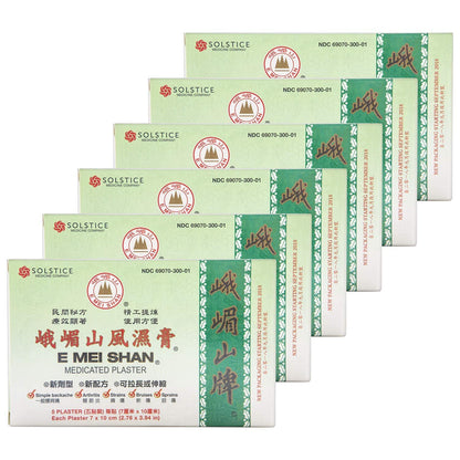 E Mei Shan Medicated Plaster (Jako Kototsu) (5 plasters per Box) (6 Boxes) (Solstice) - Maple Wellness Supplements