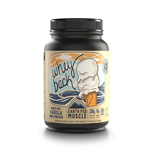 Earth Fed Muscle Whey Back Vanilla Truly Grass Fed Whey 2lb - No Fillers, Flow Agents - Maple Wellness Supplements