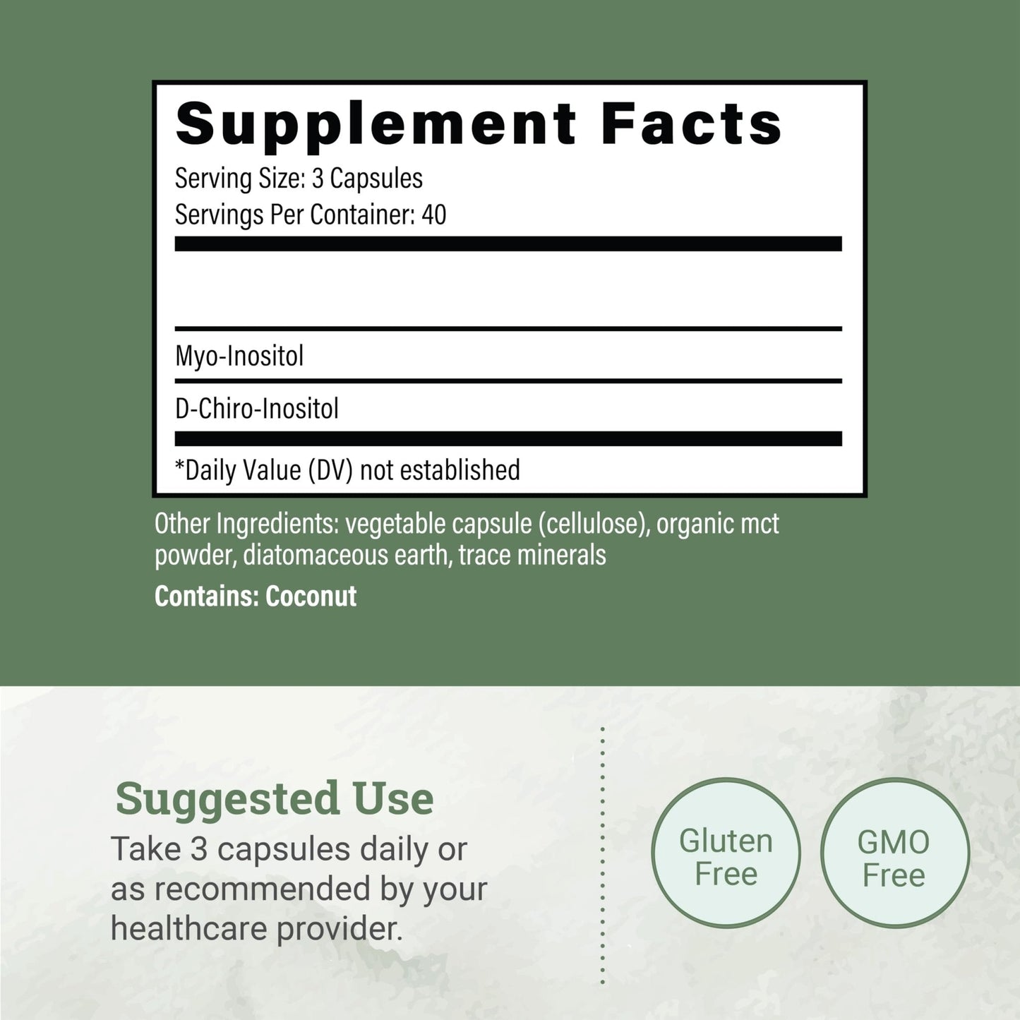 Earth Harmony Myo-Inositol & D-Chiro Inositol Supplement for Women, Ovarian & Hormone Balance for Women - Supports Normal Cycles, Fertility Supplement (120 Capsules) - Maple Wellness Supplements